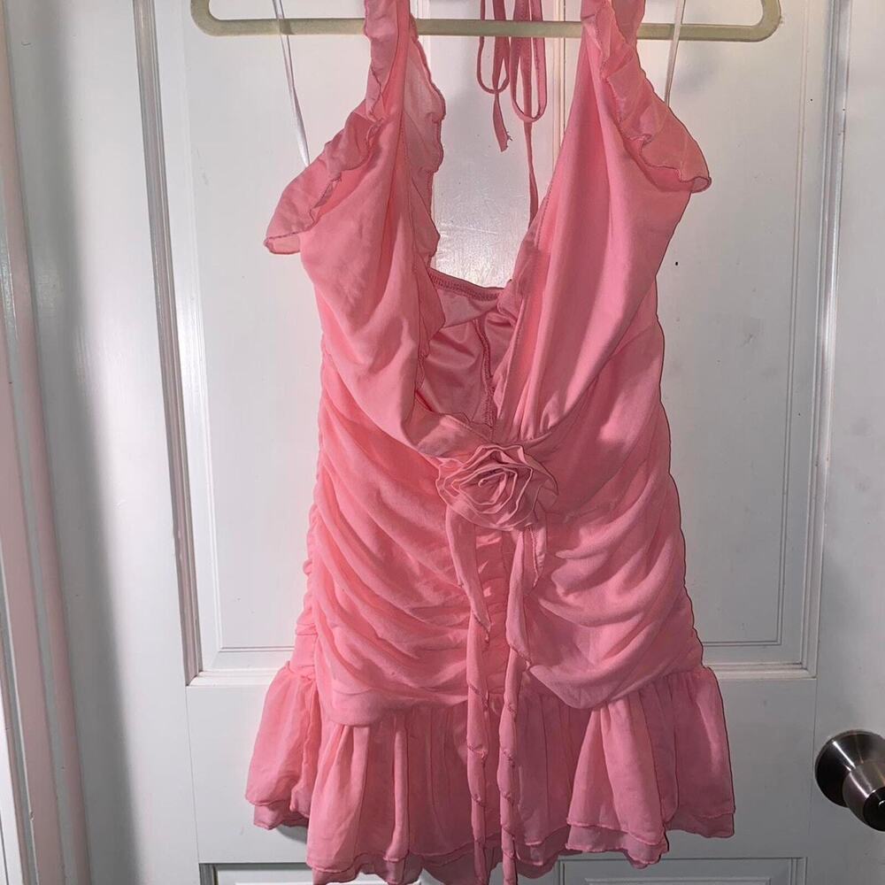 Pink y2k halter top dress